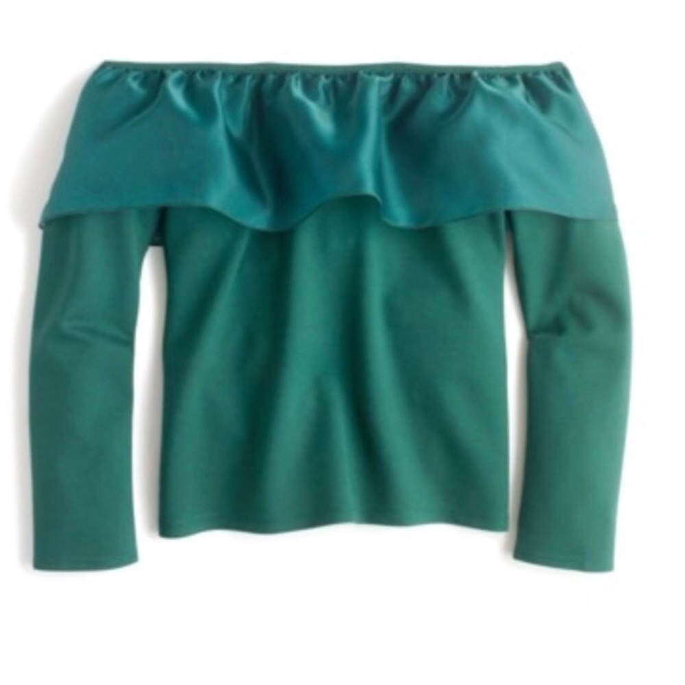 JCrew Organza Ruffles Off Shoulder Top
